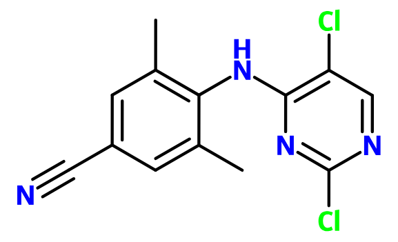 MC038026 4-(2,5-Dichloro-pyrimidin-4-ylamino)-3,5-dimethyl-benzonitrile (image for) MC038026 4-(2,5-Dichloro-pyrimidin-4-ylamino)-3,5-dimethyl-benzonitrile